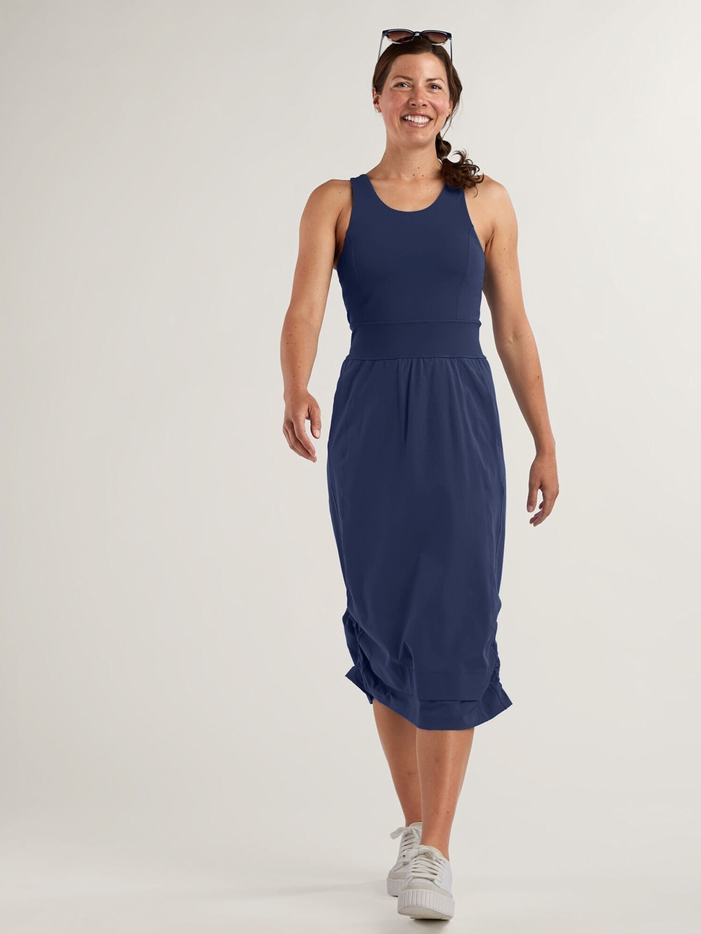 Title Nine Navy Ribbed Tank Midi Dress